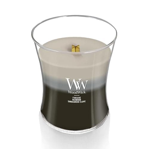 WoodWick Warm Woods Trilogy Holiday Candle Gifts for Women and Men, 9.7 oz Medium Hourglass Trilogy Candle with Crackling Wick thumbnail 3