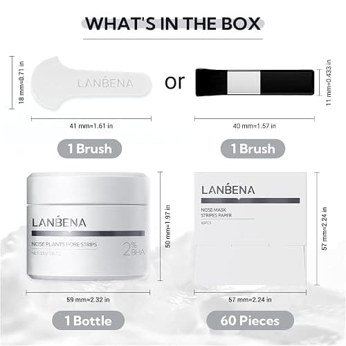 LANBENA Blackhead Remover - Peel Off Mask for Nose & Face, Blackhead Removal Kit 1.05oz thumbnail 8