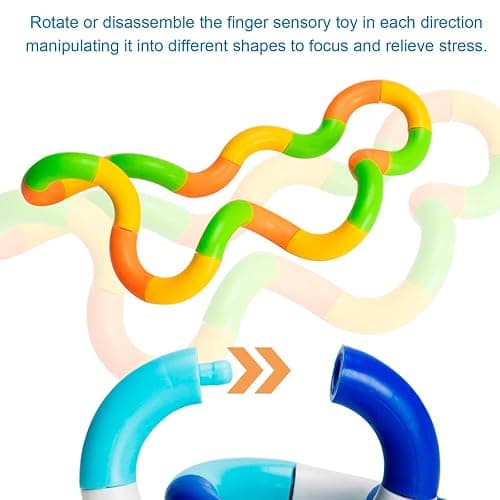 GWAWG 5 PCS Tangle Fidget Toy Twisty Fidget Toy Stress Relief Stim Silent for Kids and Adults thumbnail 5