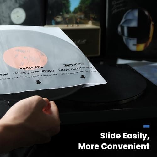 Vinyl Record Inner Sleeves: 12" Anti-Static Rice Paper LP Sleeves Album Record Acid-Free Clear Protective Sleeves for Vinyls Storage, 25pcs thumbnail 2