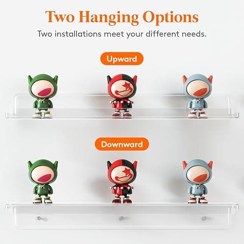 Lifewit Floating Shelves for Wall, 4 Pack 15" Clear Acrylic Shelf Room Decor for Book/Figures/Photo/Makeup in Bathroom, Book Shelf, Living Room, Bedroom, Kitchen Storage and Organization thumbnail 6