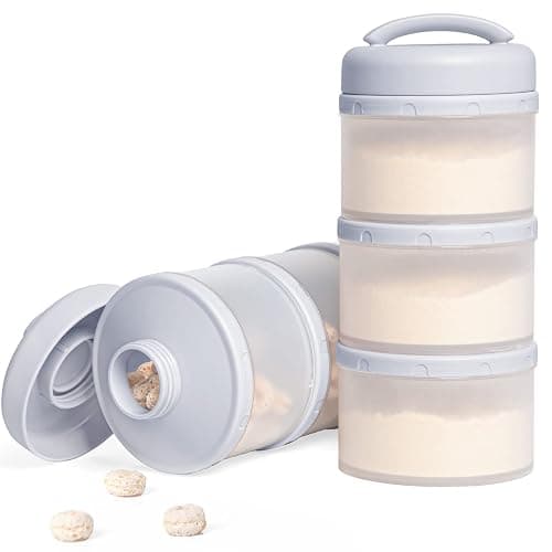 Termichy Stackable Formula Dispenser Portable Milk Powder Container, 2 Pack, Grey - Grey - Image 1