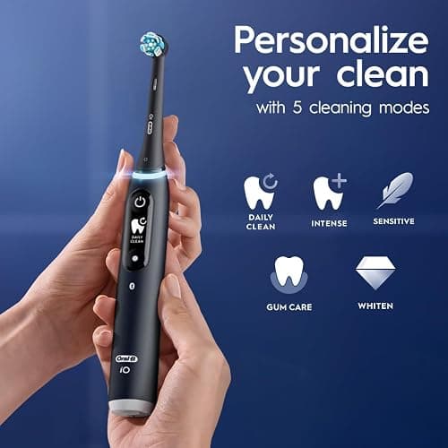 Oral-B iO6 Electric Toothbrush, for a Deep Clean and Whiter Teeth, Black, iO Series 6 with 1 Toothbrush, 1 Brush Head, and 1 Travel Case thumbnail 5