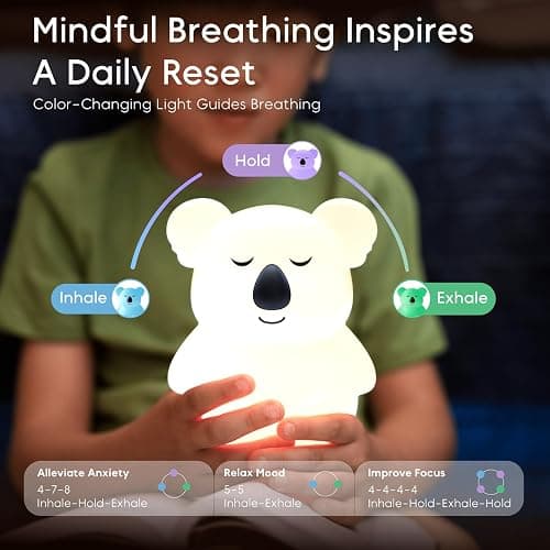 Breathing Pal 'Kyle'- Mindfulness Breathing Light, Guided Visual Meditation Breathing Light, Anxiety Relief Items for Calm Down Corner/Meditation/Sleep for Adult&Kid thumbnail 2