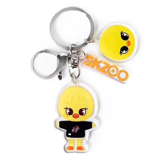 Feenmai Cartoon Keychain for Kids, Stray Kids Keychain Cute Animal Pendant, Acrylic Double Sided Pattern SKZ Backpack Pendant - Image 1