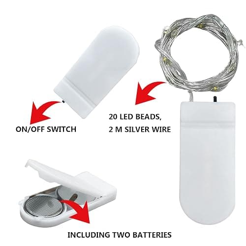Jsdoin LED Mini Lichterkette mit Batterie, 6x20er Micro Lichterkette außen Batterie, 2M DIY kleine Lichterketten Wasserdicht für Party Hochzeit Weihnachten Beleuchtung Deko (WarmWeiß) thumbnail 2