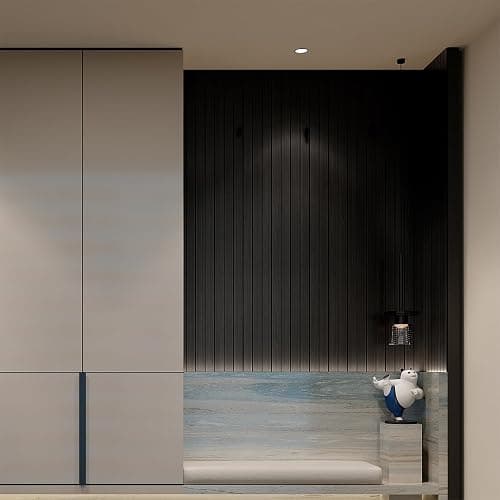 YU LI 3DH Peel and Stick PVC Slat Wall Panel 236"x15.75" Self-Adhesive Thick Faux Black Wood Grain Wallpaper Panel 3D Soundproof Wall Panels for Walls & Ceilings thumbnail 5