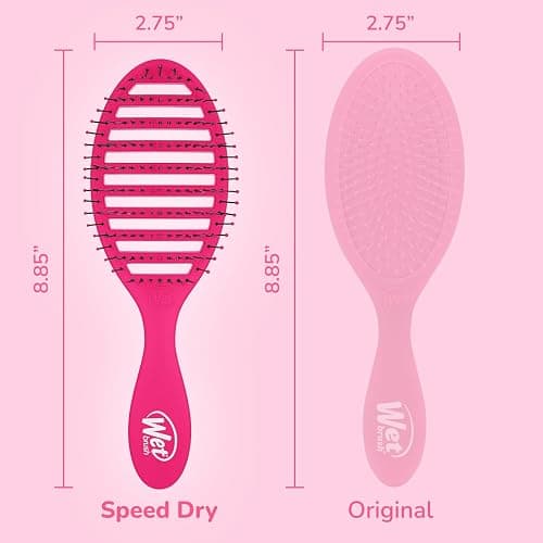 Wet Brush Speed Dry Detangler (Pink)- Ergonomic, Heat Flex Bristles, Blow Dry, Detangling Knots, Snag Anti-Static Brush for All Hair Type thumbnail 5