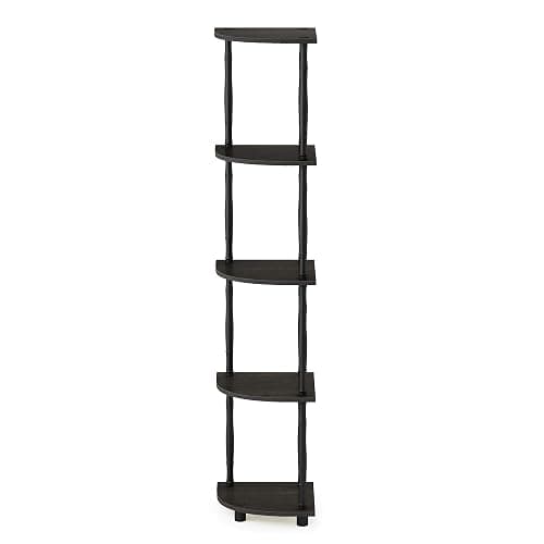 Furinno Turn-N-Tube 5 Tier Corner Display Rack Multipurpose Shelving Unit with Classic Tubes, Espresso/Black (18035EX/BK) thumbnail 4