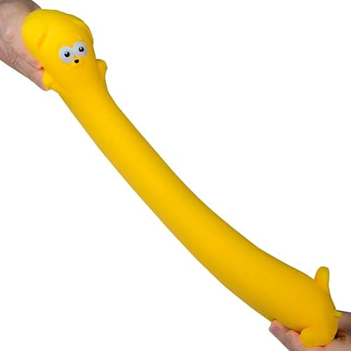 ORB Easy Sqweezy Pets Giant Stretchy Dog - Stretches Up to 5 Feet Long - Huge Jumbo Sized Yellow Squishy Toy Puppy, Stretch and Squeeze for Stress Relief - Fun Sensory Fidget Toy for Kids and Adults thumbnail 4