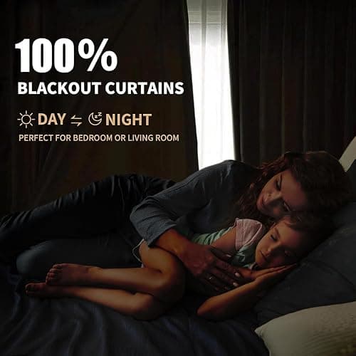 INOVADAY 100% Blackout Curtains for Bedroom, Black Out Curtains 84 Inch Long, Clip Rings Linen Blackout Drapes, Thermal Insulated Room Darkening for Living Room, 2 Panels - Blush Pink,W50xL84 thumbnail 2