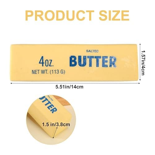 Lyreh 1pcs Squeeze Butter Squishy Toy, PU Material Butter Stick Slow Rising Squeeze Food Fidget Toy for Office School (Light Yellow) thumbnail 3