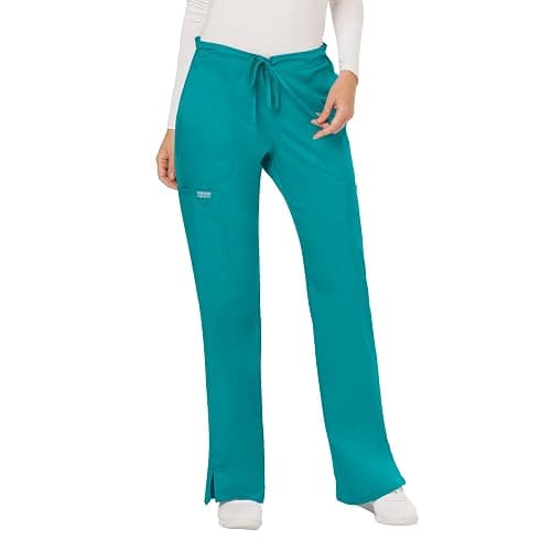Cherokee Women Scrubs Pant Workwear Revolution Mid Rise Moderate Flare Drawstring WW120 - Image 1