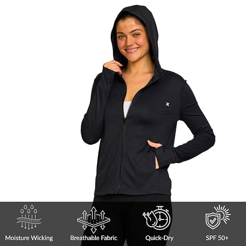 Hurley Sun Protection Lightweight Jacket Women - Sun Hoodie SPF 50+ UV Shirt Quick Dry Long Sleeve Sun Shirt Outdoor thumbnail 5