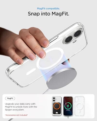 Spigen for iPhone 17 Case, Ultra Hybrid MagFit [TPU Covered Camera Control] [Anti-Yellowing] [Compatible with Magsafe] - Clear thumbnail 7