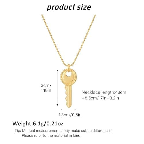 Liiusgelad Gold Key Necklace for Women, Stainless Steel Dainty Summer Fashion Jewelry, Elegant Pendant Gift thumbnail 5
