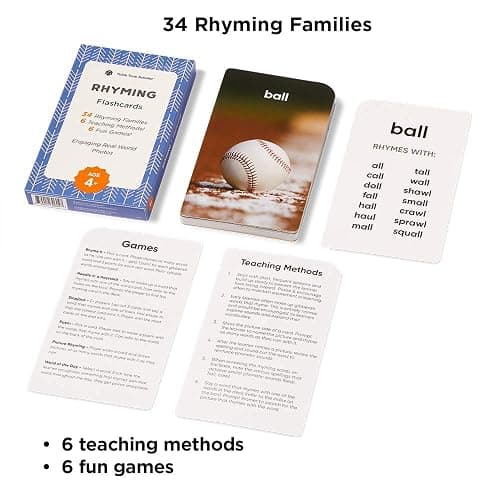 Award-Winning Flash Cards for Preschool & Kindergarten – 5-Deck Set, 180 Jumbo Cards – Learn Alphabet, Numbers, Colors, Shapes, First Words, Opposites & Rhyming – for Kids Ages 2–5 thumbnail 9