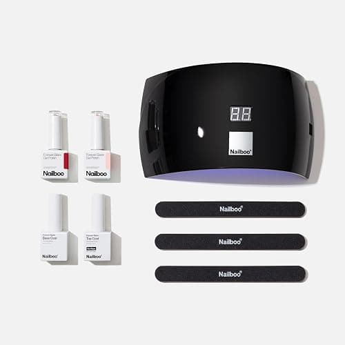 Nailboo Gel Nail Polish Kit with UV Lamp, 2 Gel Polishes | Forever Glaze Gel Polishes, Base Coat, 3 Nail Files, No Wipe Top Coat & Pro Cure LED Lamp, Long Lasting, Glossy Manicure - Image 1