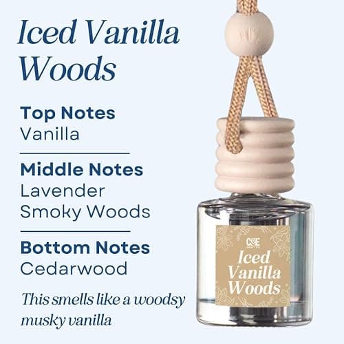CANDECraftCo Car Air Hanging Fragrance Oil, Car Auto Freshener for Essential Oils, Scents Fragrance Aromatherapy Automobile Diffuser, Long Lasting (Iced Vanilla Woods) thumbnail 2