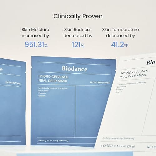 BIODANCE Hydro Cera-nol Real Deep Mask, Overnight Hydrogel Mask, Hydrating Facial Mask For Sensitive Skin, Redness Reducing & Quick Soothing Effect, Korean Skincare, Stocking Stuffers |1.19oz(34g)x4ea thumbnail 6