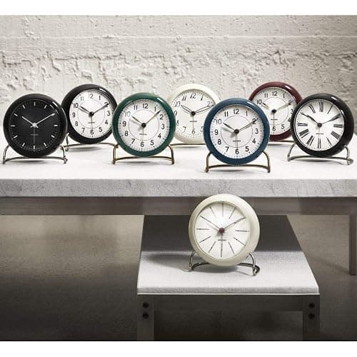 Arne Jacobsen Table Clock Diameter 11 cm Station Original Design Snooze Function Blue thumbnail 3