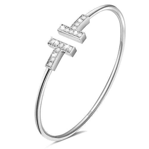 APUUESN Sterling Silber Armreif Ring Set für Damen Silber/Gold/Roségold,Geschenke für Freundin,Geburtstag - Image 1
