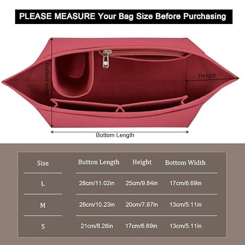 Organizer für Longchamp Tasche,Taschen Organizer für Longchamp L,Organizer für Longchamp Pliage L,Purse Organizer, Multi-Pocket Felt Handbag Organizer for Insert Wallet Organizer for Longchamp thumbnail 2
