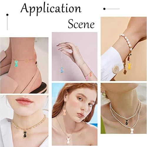 DanLingJewelry 100pcs Random Color Enamel Cat Charms Alloy Pendants Cute Craft Supplies With Loop for Jewelry Making thumbnail 7