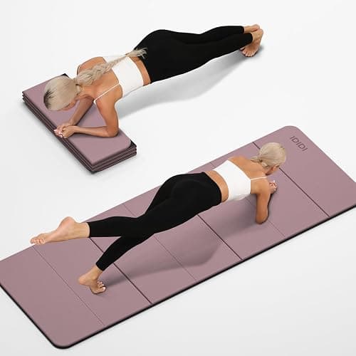 Foldable Yoga Mat Extra Thick 0.32 Inches Eco-Friendly POE Material, Non-Slip Design Fitness Mats, Multi-Purpose Workout Mats For Studio or Home Use (70 x 24 x 0.32 inches） thumbnail 7