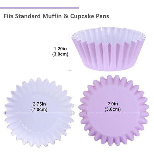 Caperci Heavy Duty Standard Purple Cupcake Liners 150 Counts - Grease-Resistant Paper Muffin Baking Cups, Odorless, No Muffin Pan Needed, Easily Peels (Orchid Bloom) thumbnail 3