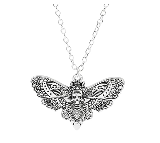 CrownOfRibbons Moth Necklace Pendant, Modern Punk Insect Jewellery - Image 1