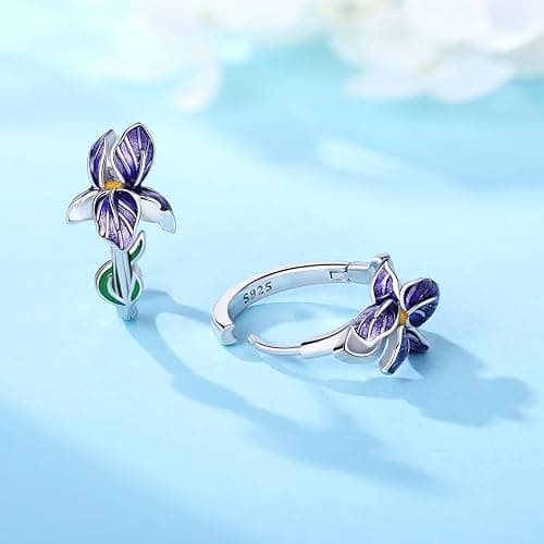 Cycuff 925 Sterling Silver Hoop Earrings Colorful Cubic Zirconia Jewelry Drop Earrings for Women Set Earring Presents for Her thumbnail 2