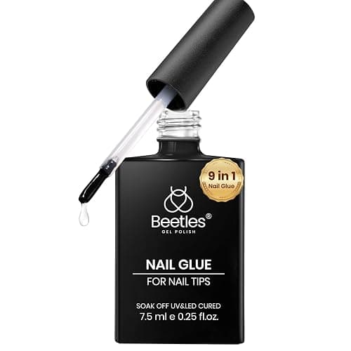 Beetles 9 in 1 Nail Glue Gel for Nail Tips and Clear Acrylic Nails | Long Lasting, Curing Needed UV Extension Glue for False Nail Tips and Clear Press on Nails - Image 1