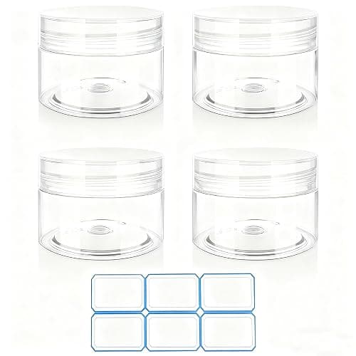 4 Pack 1 Oz (30ml) travel containers for creams Leak Proof with Labels - Image 1