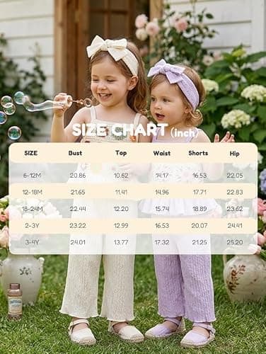 Voonlie Toddler Baby Girl Summer Clothes Outfits Crocheted Ruffle Camisole Pants Kids Clothing Set thumbnail 7