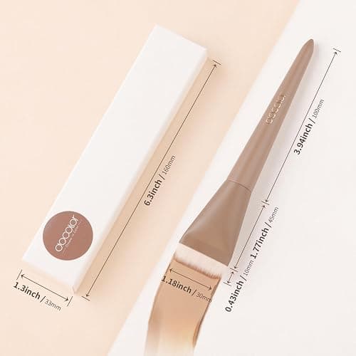 docolor Flat Foundation Brush Korean Makeup Brush Liquid Makeup Brush Premium Makeup Face Brush for Blending, Cream, Thin Foundation Brush Makeup Tool Face Foundation Flat Brush,Khaki thumbnail 6
