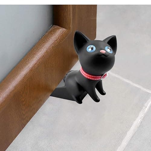 Cute Cat Door Stopper Decorative Non-Slip Floor Protector - Scratch Resistant Door Wedge Holder for Hardwood Tile Carpet All Floor Types Safe Creative Pet Friendly Design thumbnail 2