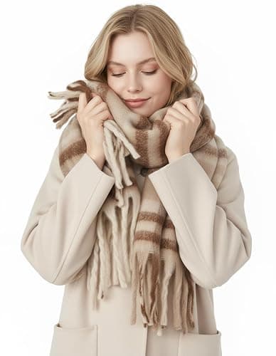 Scarf for Women Winter Warm Long Shawl Large Scarves Cold Weather Thick Blanket Scarfs Colorful Plaid thumbnail 5