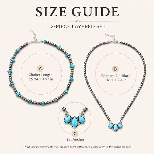 Zurlcdye Turquoise Necklaces for Women Charm Boho Western Vintage 3 Black Beaded Necklace with Teardrop Turquoise Pendant Layered Necklace Chic Country Concert Outfits Birthday Jewelry Gifts thumbnail 6