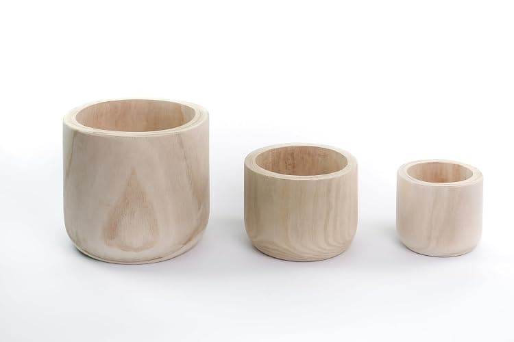 CYS EXCEL 6.25'' Natural Cylinder Planter Lightweight Natural Wood Cachepot for Indoor Plants, Succulents, Herbs, Home & Office Decor thumbnail 7