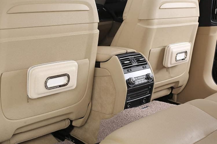 Cartisen Car Tissue Holder, Sun Visor Napkin Holder, Car Visor Tissue Holder, Luxury PU Leather Backseat Tissue Case Holder (Beige) thumbnail 4