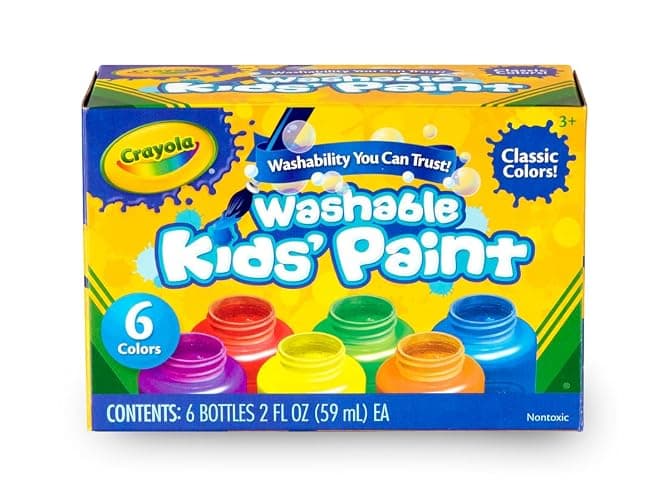 Crayola Washable Kids Paint Set (12ct), Easter Basket Stuffer, Classic and Glitter Paint for Kids, Spring Arts & Crafts Supplies for Classrooms, Toddler Painting Kit, Gifts, Ages 3+ [Amazon Exclusive] thumbnail 7
