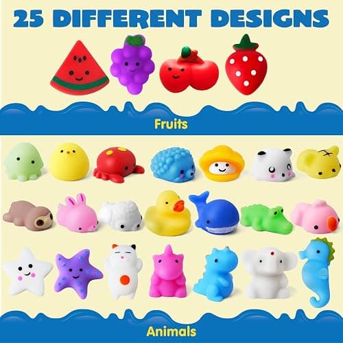 JOYIN Mochi Toys Set Age 3+, Random 25 Pack Mini Mochi Party Favors for Kids, Kawaii Toys Fidget Toys, Goodie Bags Fillers with Storage Box, Classroom Prizes, Stocking Fillers Kids thumbnail 4