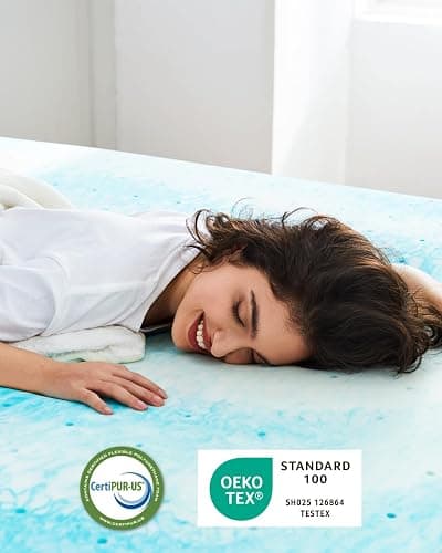PERLECARE 3 Inch Twin XL Memory Foam Mattress Topper, Cooling Gel Infused Mattress Pad, Ventilated Bed Topper for Pressure Relief Back Pain, CertiPUR-US Certified, Dorm Room Essentials - Twin XL - 3 inch thumbnail 5