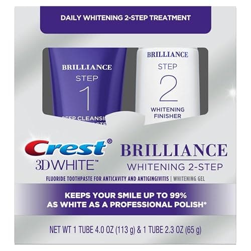 Crest 3D White Brilliance 2 Step Kit, Crest 3D White Toothpaste, Deep Clean Toothpaste (4oz) + Teeth Whitening Gel (2.3oz) thumbnail 7