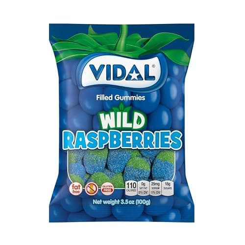 Vidal Sour Kiwi Slices & Sour Wild Raspberries - Gift Bundle of 4 (2 Each), 3.5 oz Bags by Lyza's Sweets & Treats thumbnail 3
