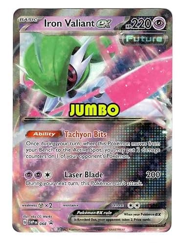 Pokemon Jumbo Card - Iron Valiant SVP 068 - Paradox Rift - Black Star Promo Foil - Oversize Card - Image 1