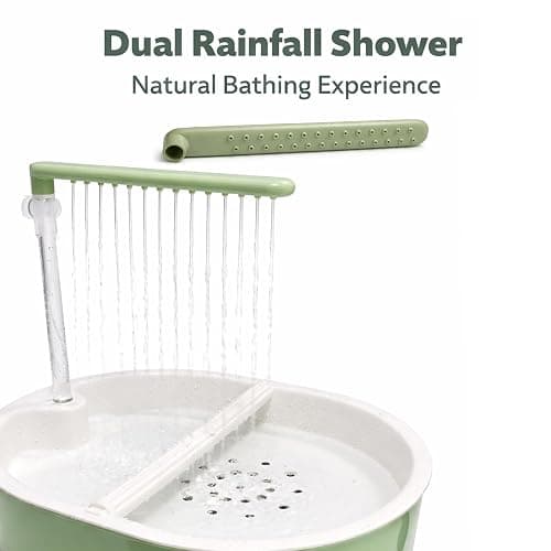 Indoor Bird Bath Fountain, Dual Rainfall Parrot Shower with Anti-Clog Pump & Filter Sponge, Adjustable Water Flow, Natural Beech Wood Perch, Bird Shower Spa for Parakeet, Cockatiel, Lovebird thumbnail 3