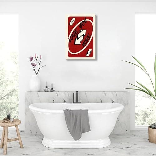 Burgundy Trendy Playing Card Girly Wall Art Love You More Canvas Printing Fashionable Retro Valentine's Day Preppy Poster apartment decor 8x12inch Unframed thumbnail 6