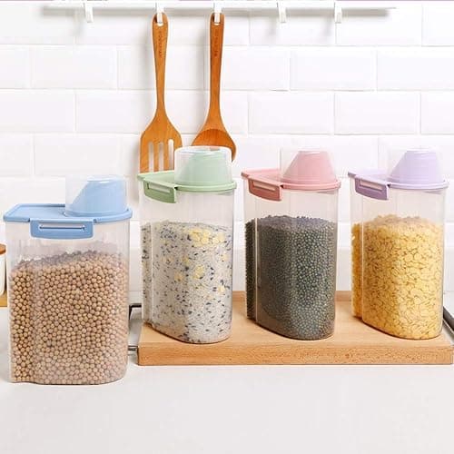 PISSION Pet Food Storage Container with Graduated Cup and Seal Buckles Food Dispenser for Dogs Cats (Pink) thumbnail 8